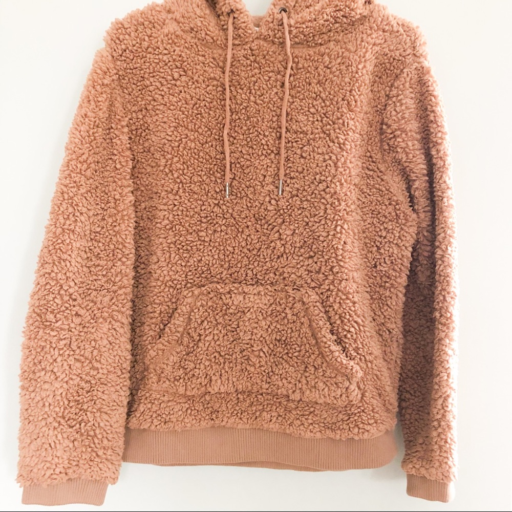 Love Tree Sherpa Pullover with Drawstring Hood